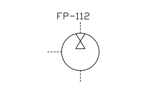 符号 Pneumatic pump/motor, one direction 的预览，块名 ISX_2412_PNEUMATIC_PUMP_MOTOR_ONE_DIREC