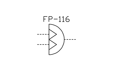 符号 Pneumatic semi-rotary motor 的预览，块名 ISX_2416_PNEUMATIC_SEMI_ROTARY_MOTOR