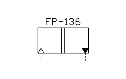 符号 Linear pneumatic-hydraulic converter 的预览，块名 ISX_2431_LINEAR_PNEUMATIC_HYDRAULIC_CON