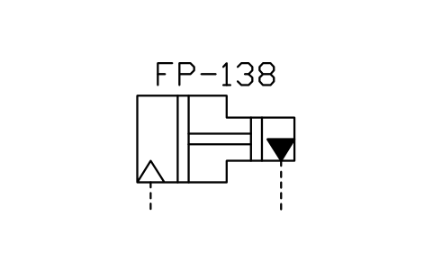 符号 Linear pressure intensifier 的预览，块名 ISX_2432_LINEAR_PRESSURE_INTENSIFIER