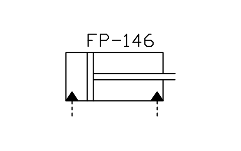 符号 Double-acting hydraulic cylinder 的预览，块名 ISX_2442_DOUBLE_ACTING_HYDRAULIC_CYLIND