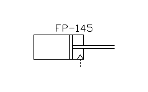 符号 Pneumatic retraction cylinder 的预览，块名 ISX_2447_PNEUMATIC_RETRACTION_CYLINDER
