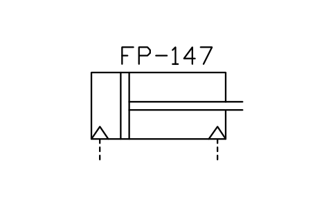 符号 Double-acting pneumatic cylinder 的预览，块名 ISX_2448_DOUBLE_ACTING_PNEUMATIC_CYLIND