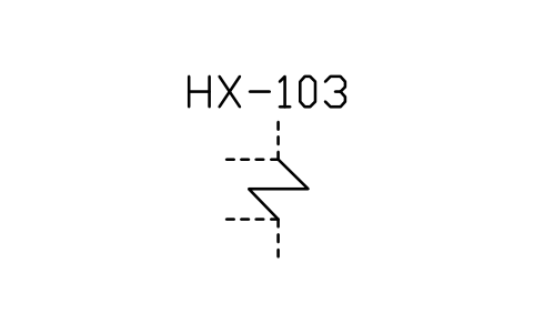 符号 Heating or cooling coil 的预览，块名 ISX_2501_HEATING_OR_COOLING_COIL