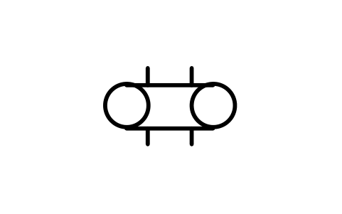 符号 Belt type with scraper flights 的预览，块名 ISX_3822_BELT_TYPE_SCRAPER_FLIGHTS