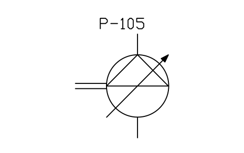 符号 Positive-displacement pump, variable 的预览，块名 ISX_X2301_POSITIVE_DISPLACEMENT_PUMP_VAR