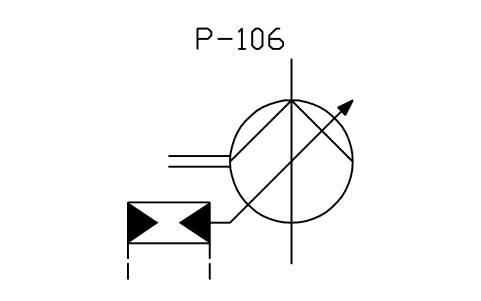 符号 Rotodynamic pump, variable 的预览，块名 ISX_X2302_ROTODYNAMIC_PUMP_VARIABLE