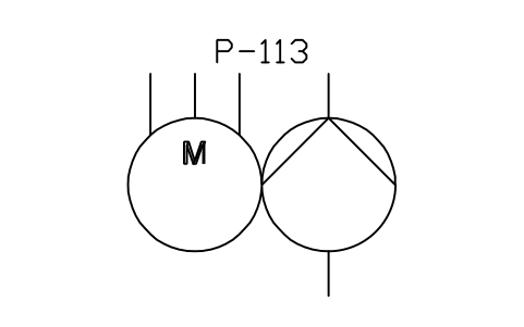 符号 Liquid pump, built-in motor 的预览，块名 ISX_X2311_LIQUID_PUMP_BUILT_MOTOR