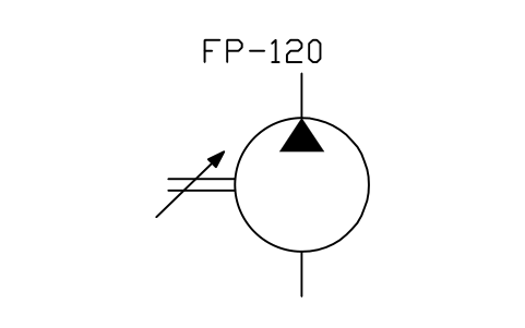 符号 Hydraulic pump, variable speed 的预览，块名 ISX_X2404_HYDRAULIC_PUMP_VARIABLE_SPEED