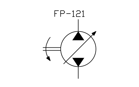符号 Over-centre hydraulic pump 的预览，块名 ISX_X2407_OVER_CENTRE_HYDRAULIC_PUMP