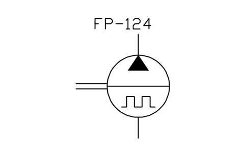 符号 Hydraulic pump, pulsating flow 的预览，块名 ISX_X2410_HYDRAULIC_PUMP_PULSATING_FLOW