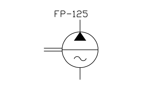 符号 Hydraulic pump, sinusoidal flow 的预览，块名 ISX_X2411_HYDRAULIC_PUMP_SINUSOIDAL_FLOW