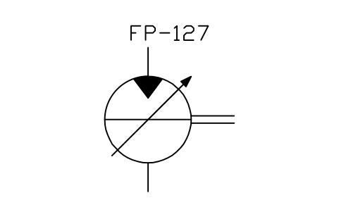 符号 Hydraulic motor, variable capacity 的预览，块名 ISX_X2413_HYDRAULIC_MOTOR_VARIABLE_CAPAC