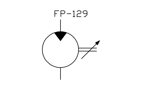 符号 Hydraulic motor, flow controlled 的预览，块名 ISX_X2415_HYDRAULIC_MOTOR_FLOW_CONTROLLE