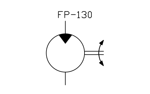 符号 Hydraulic motor, built-in reversing 的预览，块名 ISX_X2418_HYDRAULIC_MOTOR_BUILT_REVERSIN