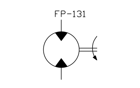 符号 Hydraulic motor, fixed rotation 的预览，块名 ISX_X2419_HYDRAULIC_MOTOR_FIXED_ROTATION