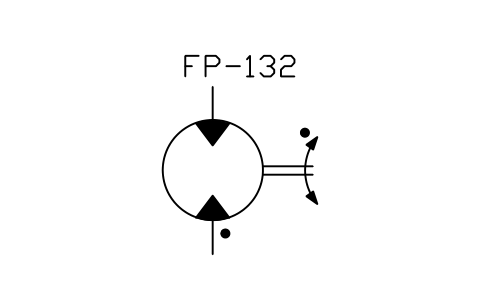 符号 Hydraulic motor, reversible by flow 的预览，块名 ISX_X2420_HYDRAULIC_MOTOR_REVERSIBLE_BY
