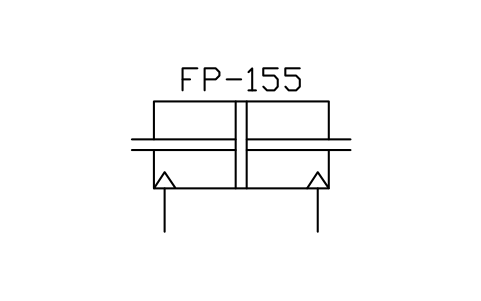 符号 Pneumatic cylinder, double rod 的预览，块名 ISX_X2443_PNEUMATIC_CYLINDER_DOUBLE_ROD