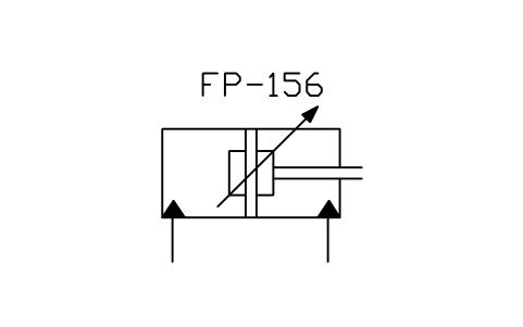 符号 Hydraulic cylinder, cushioned 的预览，块名 ISX_X2444_HYDRAULIC_CYLINDER_CUSHIONED
