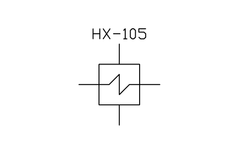 符号 Heat-exchanger, condenser 的预览，块名 ISX_X2501_HEAT_EXCHANGER_CONDENSER