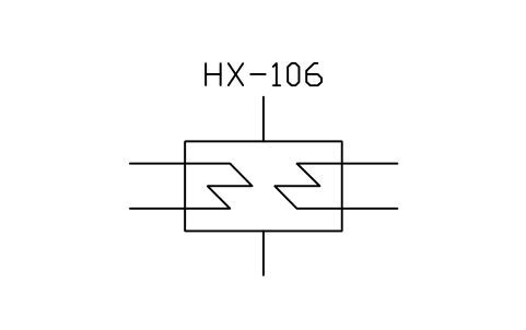 符号 Heat exchanger, three flow paths 的预览，块名 ISX_X2502_HEAT_EXCHANGER_THREE_FLOW_PATH