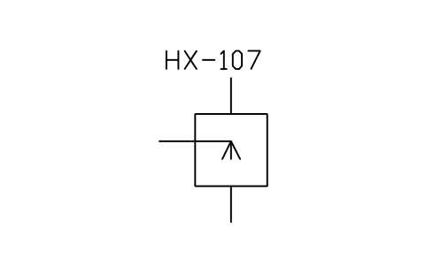 符号 De-superheater, humidifier 的预览，块名 ISX_X2503_DE_SUPERHEATER_HUMIDIFIER