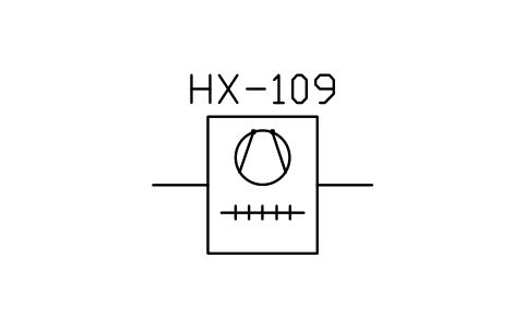 符号 Air-fin cooler with induced draft 的预览，块名 ISX_X2505_AIR_FIN_COOLER_INDUCED_DRAFT