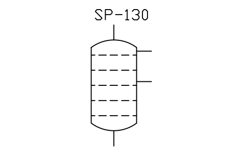 符号 Tray column; fractionating column 的预览，块名 ISX_X2625_TRAY_COLUMN_FRACTIONATING_COLU