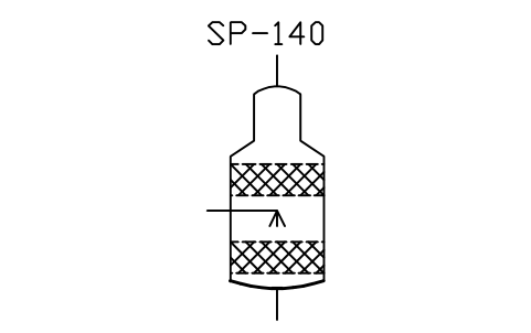 符号 Reaction vessel, fixed beds, sprays 的预览，块名 ISX_X2635_REACTION_VESSEL_FIXED_BEDS_SPR