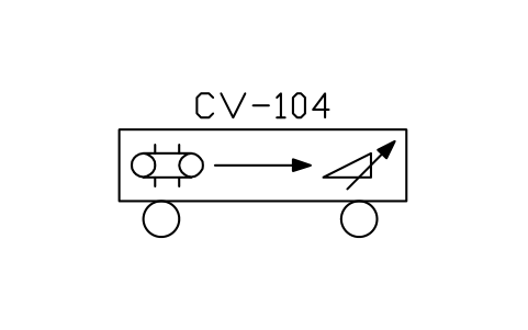 符号 Mobile scraper belt conveyor 的预览，块名 ISX_X3804_MOBILE_SCRAPER_BELT_CONVEYOR