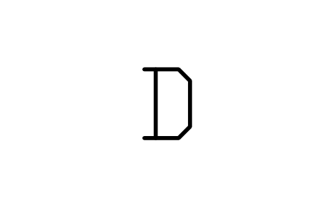 符号 Letter D, differential type 的预览，块名 ISX_793_DIFFERENTIAL_D
