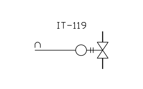 符号 Automatic valve, analogue, form 2 的预览，块名 ISX_X1035_AUTOMATIC_VALVE_ANALOGUE_FORM