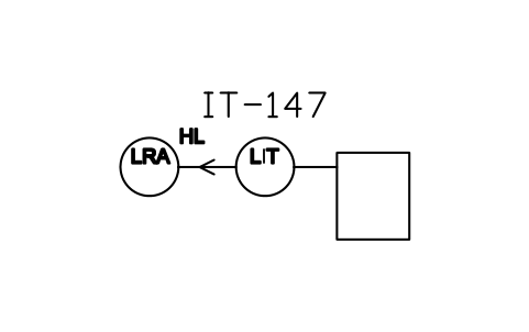 符号 Level indication, recording, alarm 的预览，块名 ISX_X1065_LEVEL_INDICATION_RECORDING_ALA