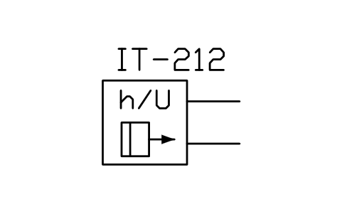 符号 Level transducer, sonic, integral 的预览，块名 ISX_X753_LEVEL_TRANSDUCER_SONIC