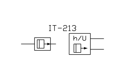 符号 Level transducer, sonic, separate 的预览，块名 ISX_X754_LEVEL_TRANSDUCER_SONIC_SEP