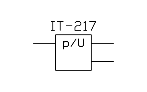 符号 Pressure transducer, voltage out 的预览，块名 ISX_X758_PRESSURE_TRANSDUCER