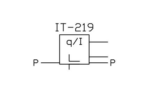 符号 Flow transducer, nozzle, current out 的预览，块名 ISX_X760_FLOW_TRANSDUCER_NOZZLE