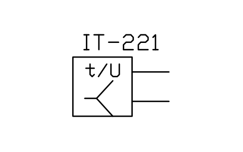 符号 Temperature transducer, semiconductor 的预览，块名 ISX_X762_TEMPERATURE_TRANSDUCER_SEMI