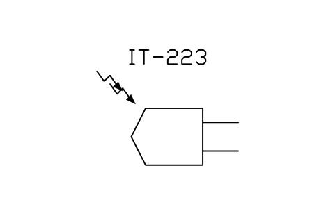 符号 Sensor, ionizing radiation 的预览，块名 ISX_X764_RADIATION_SENSOR_IONIZING