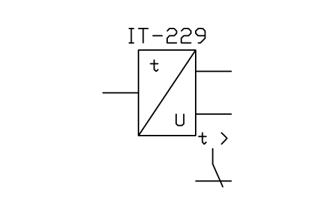 符号 Temperature transducer with contact 的预览，块名 ISX_X770_TEMPERATURE_TRANSDUCER_CONTACT