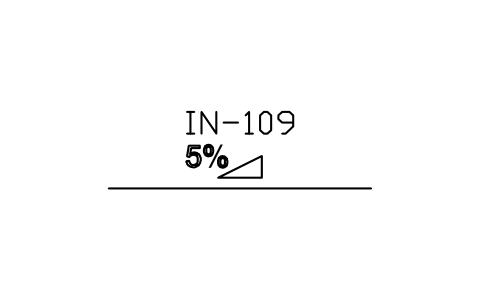 符号 Pipeline, 5 % slope to the left 的预览，块名 ISX_X3010_PIPELINE_5_SLOPE_LEFT