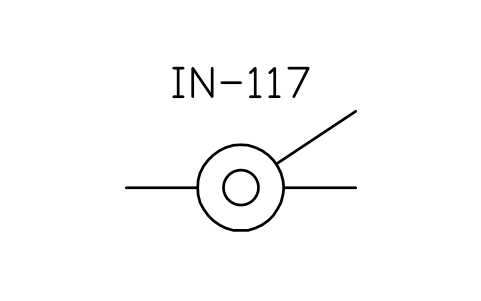 符号 Cross-connection, three lines 的预览，块名 ISX_X3082_CROSS_CONNECTION_THREE_LINES