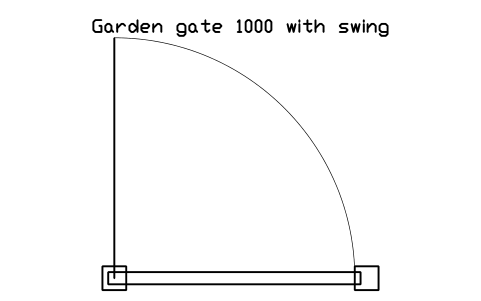 Preview of the Garden gate 1000 with swing symbol, block LAN_GATE_1000