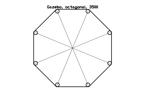 Preview of the Gazebo, octagonal, 3500 symbol, block LAN_GAZEBO_3500