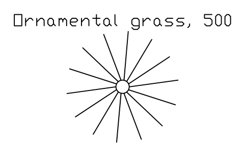Preview of the Ornamental grass, 500 symbol, block LAN_GRASS_TUFT_500
