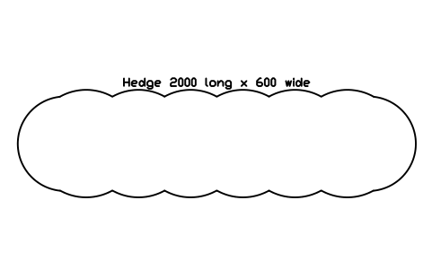 Preview of the Hedge 2000 long x 600 wide symbol, block LAN_HEDGE_2000