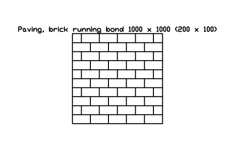 Preview of the Paving, brick running bond 1000 x 1000 (200 x 100) symbol, block LAN_PAVING_BRICK_1000