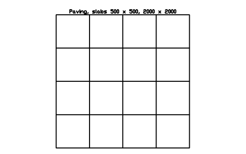 Preview of the Paving, slabs 500 x 500, 2000 x 2000 symbol, block LAN_PAVING_SLABS_2000