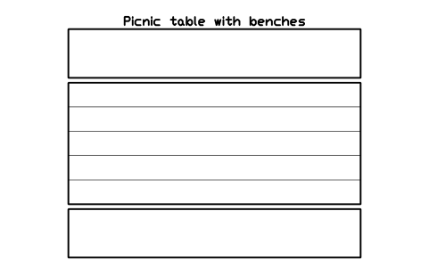 Preview of the Picnic table with benches symbol, block LAN_PICNIC_TABLE