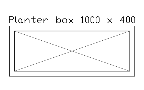 Preview of the Planter box 1000 x 400 symbol, block LAN_PLANTER_1000X400